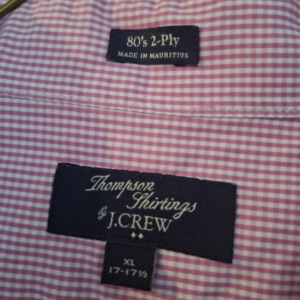 Men's J. Crew Pink Checkered Button Up Shirt Sz XL